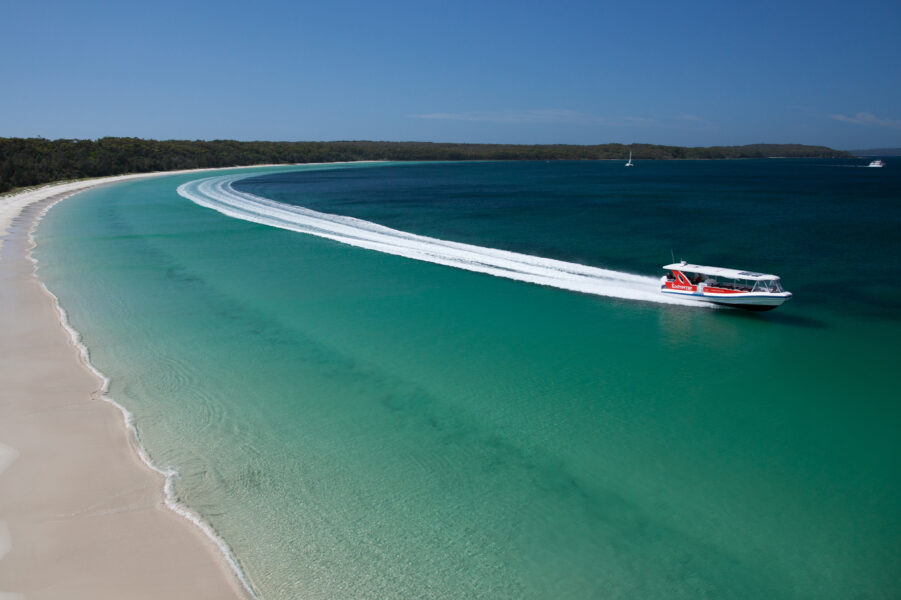 Dolphin watch eco cruise along Long Beach in Jervis Bay